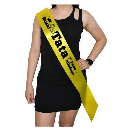 Szarfa ŻÓŁTA Ślub Boski Tata Pana Młodego